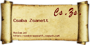 Csaba Zsanett névjegykártya